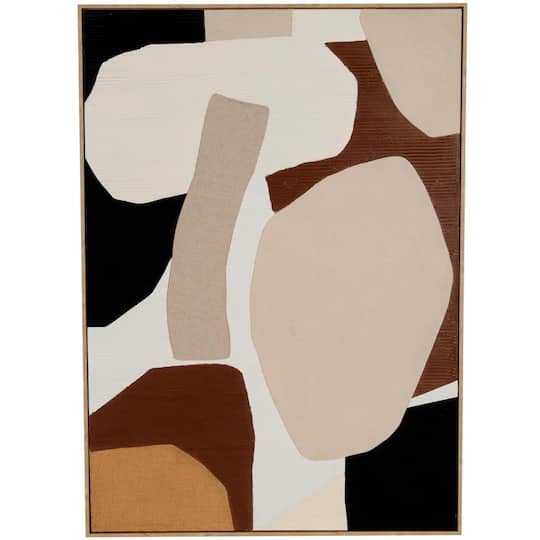 40" x 56" Brown Geometric Abstract Overlapping Circles Canvas Wall Art